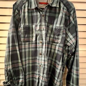 The North Face Green and Red Casual Button Down Shirt